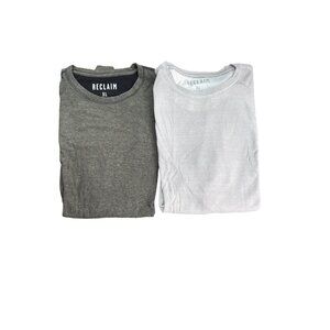 Reclaim Men's Bundle of Drop Needle Thermal Pullover Tops Gray/Off White Size XL